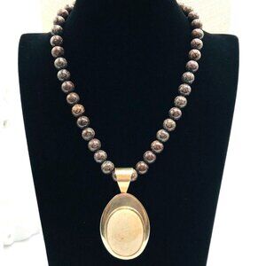 Jay King Mine Finds DTR Natural Fossil Pendant Sterling Silver Necklace